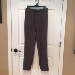Gray Dresspants with Black Leather Rope Belt